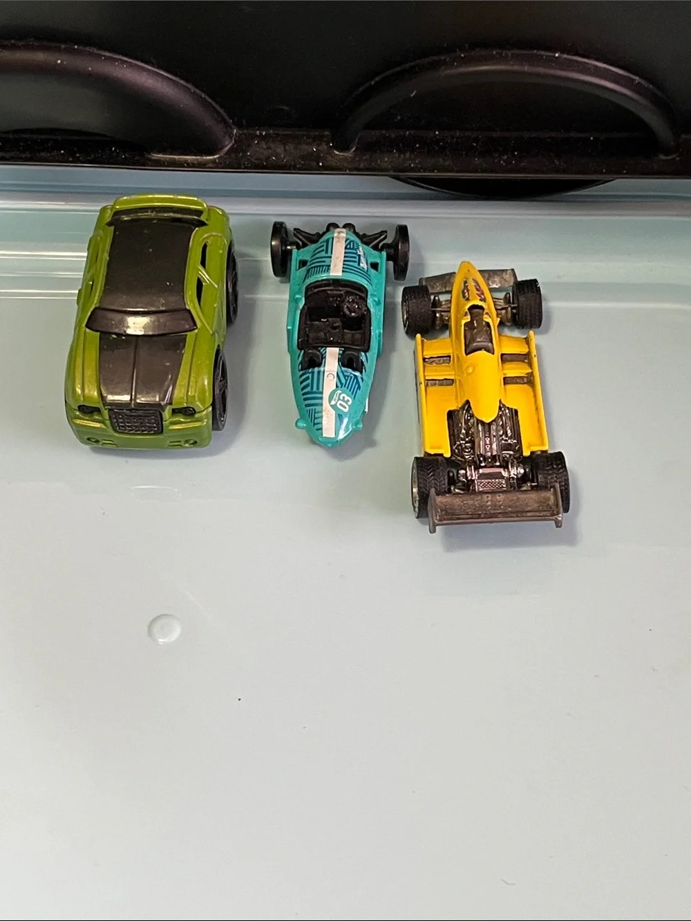 3-Pack Kids Toy Race Cars - Green, Teal & Yellow